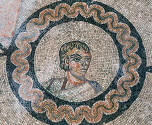 (detalle) del suelo de la Basílica Cristiana Primitiva de Aquileia, Udine